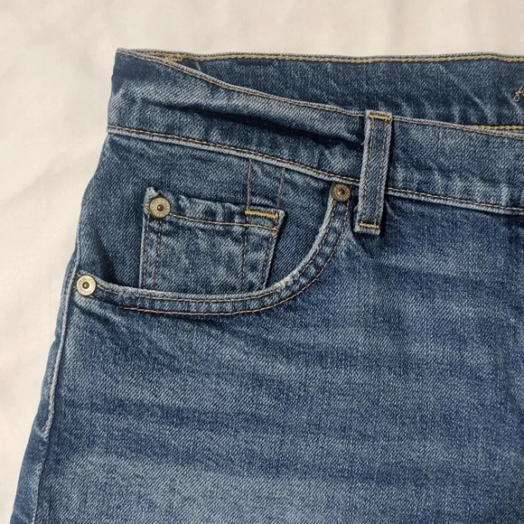 7 For All Mankind Distressed Denim Shorts, Color Blue Size 28 - Picture 2 of 13